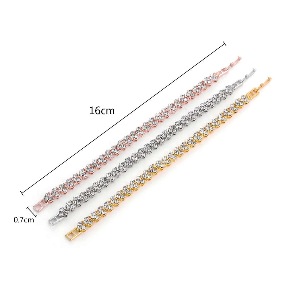 1 шт Блестящий Кристалл римская цепочка прозрачный циркон браслет горный