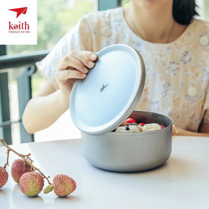 Кит титановый Ланч-бокс для взрослых с крышкой Microwavable титана Bento box герметичный контейнер для еды ланчбокс для пикника 1.2л