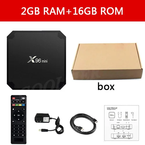X96 Мини ТВ приставка Android 7,1 OS WiFi Смарт ТВ приставка 2 Гб 16 Гб Amlogic S905W четырехъядерный ТВ приставка 1 ГБ 8 ГБ X96mini медиаплеер - Цвет: 16G and simple box