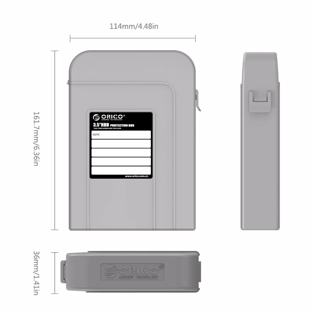 

ORICO PHI-35 3.5 inch Protective Box Hdd Storage Box External Premium Anti-Static Hard Drive Enclosure Box For Computer