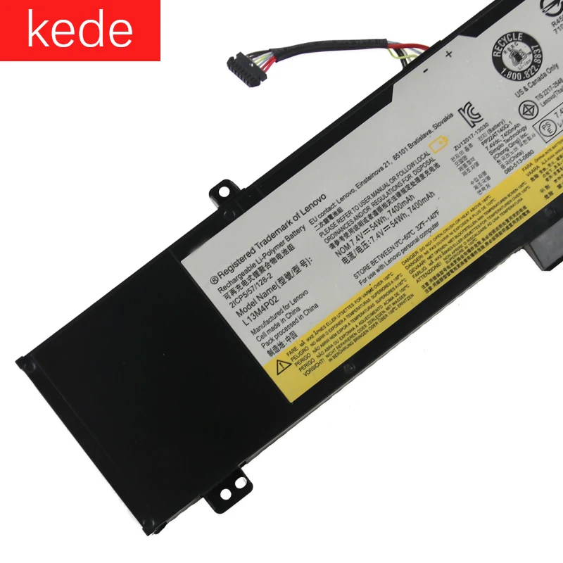Kede аккумуляторная батареядля ноутбука lenovo Y50-70 Y70-70 Y70 121500250 планшет L13M4P02 L13N4P01 L13M4P02 7,4 V 54Wh