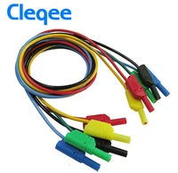 cleqee p1050 1m 4mm banana to banana plug soft silicone test cable lead for multimeter testing electronic equipment 5 colours