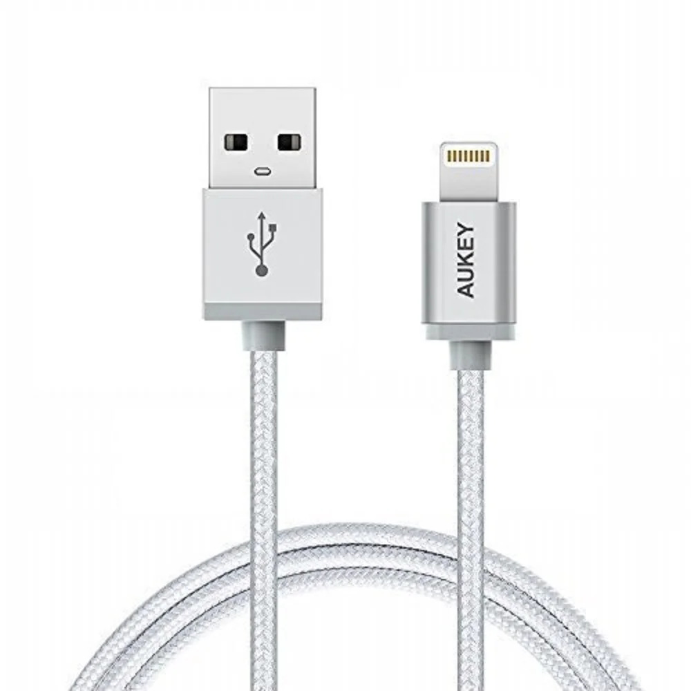 AUKEY MFI Aple 8 Pin Lightning to USB Cable For Cavo iPhone 4S 5 SE 6 6s 7 plus iPad Nylon Braid Fibre fast charging Device | Мобильные