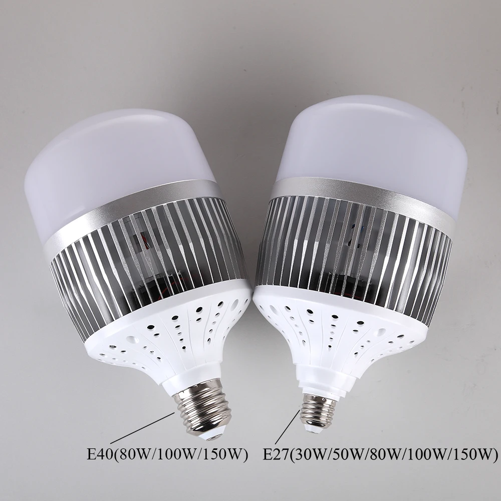 Vintagelll высокое Мощность 30 Вт 50 80 100 150 Светодиодный лампочки E40 E27 220 V лампа высокой
