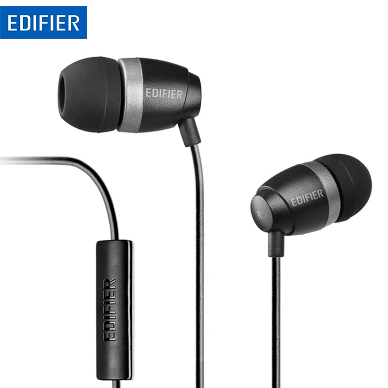 EDIFIER P210 наушники в ухо с микрофоном бас стерео гарнитура Hands-Free проводной Контрольный динамик HiFi наушники для смартфонов
