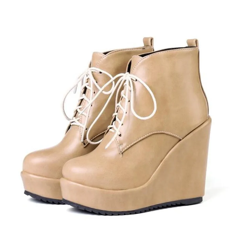 winter New pattern Cashmere Keep boots Slope heel Thick bottom Frenulum High-heeled Round head Waterproof Women Boots