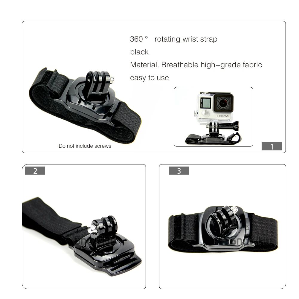 SnowHu для Go pro Набор аксессуаров gopro hero 9 8 7 6 5 4 M20 EKEN H9R Yi 4K аксессуары sjcam камеры GS48 |