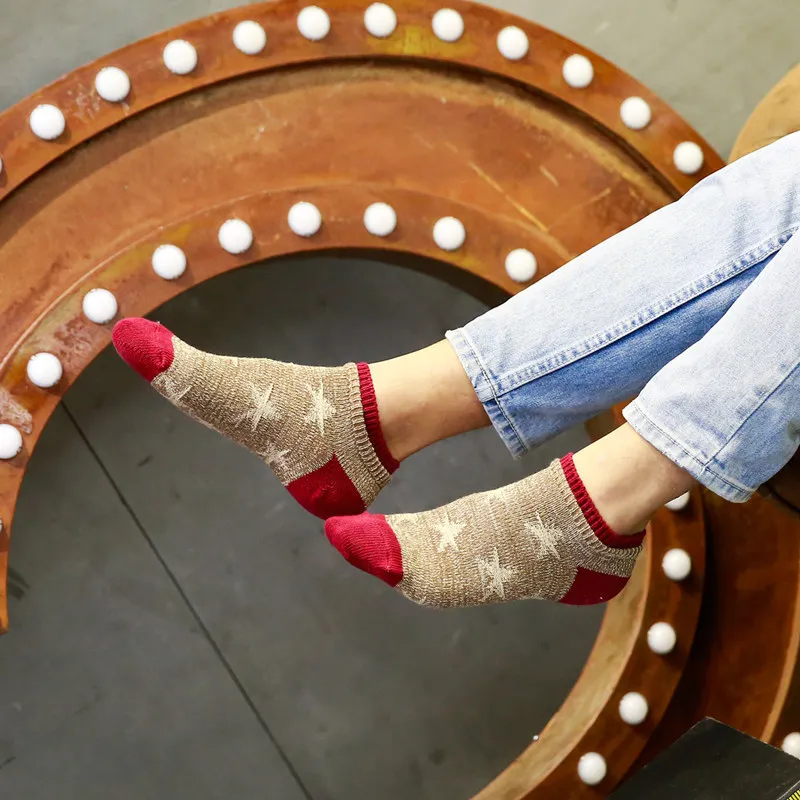 10Pairs/Lot men's socks and double cuff thick line stars Harajuku cotton Asakuchi personality | Тематическая одежда и