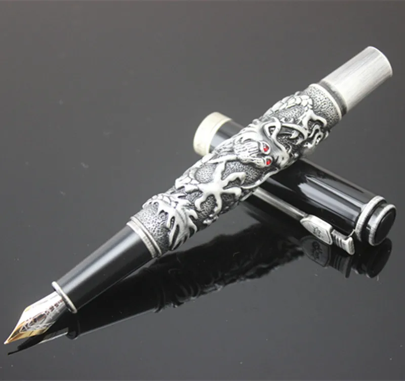 Jinhao роскошные подарочные ручки 3D металлическая перьевая ручка Dragon с