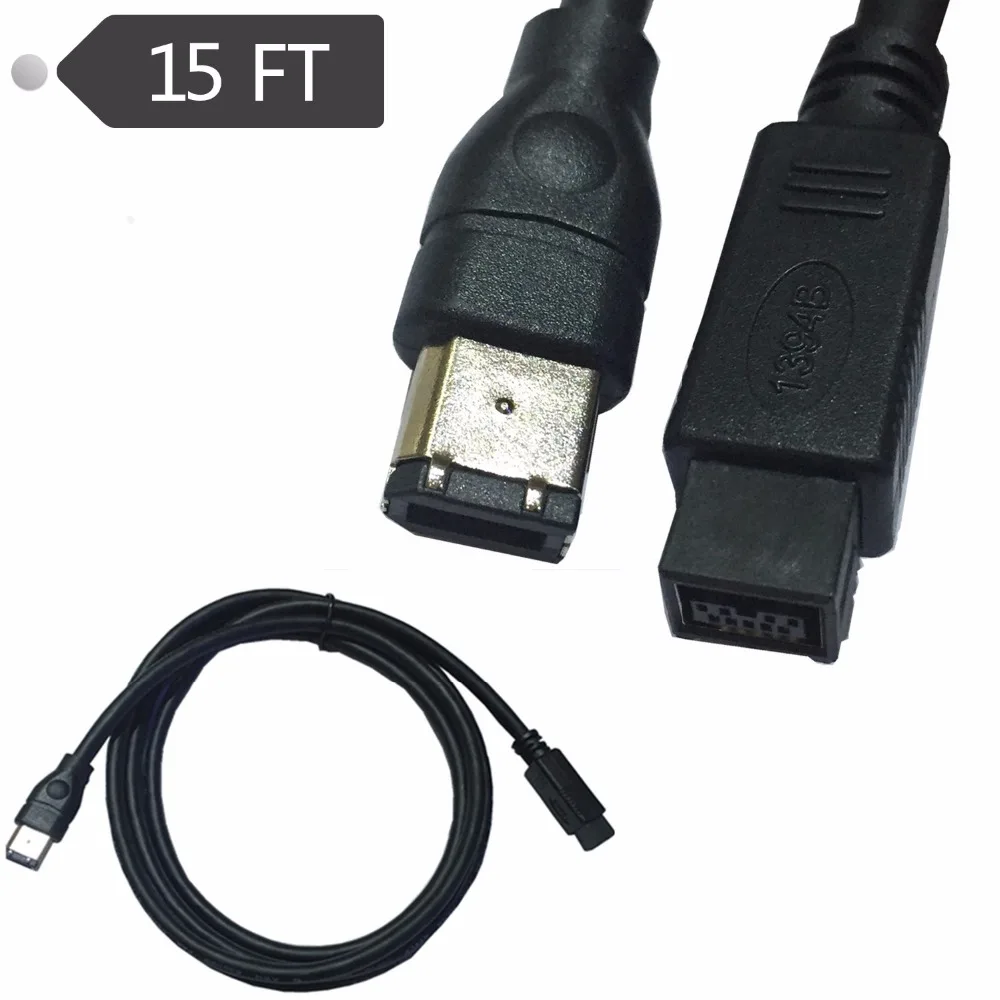 4 5 м черный IEEE 1394 Firewire 800 к 400 кабель 9 Pin/6 Pin Мужской/Мужской 15 футов бесплатная