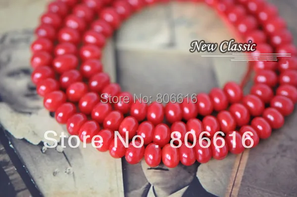 

7*5MM 80Pcs A Grade Rondelle Type Red Natural Stone Loose Coral Strand Bead Jewelry Beads Findings