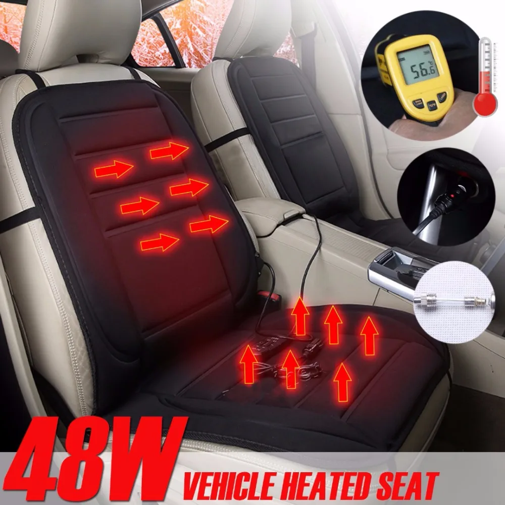 Зимняя подушка для сидения автомобиля 12 В с подогревом черная грелка зимняя