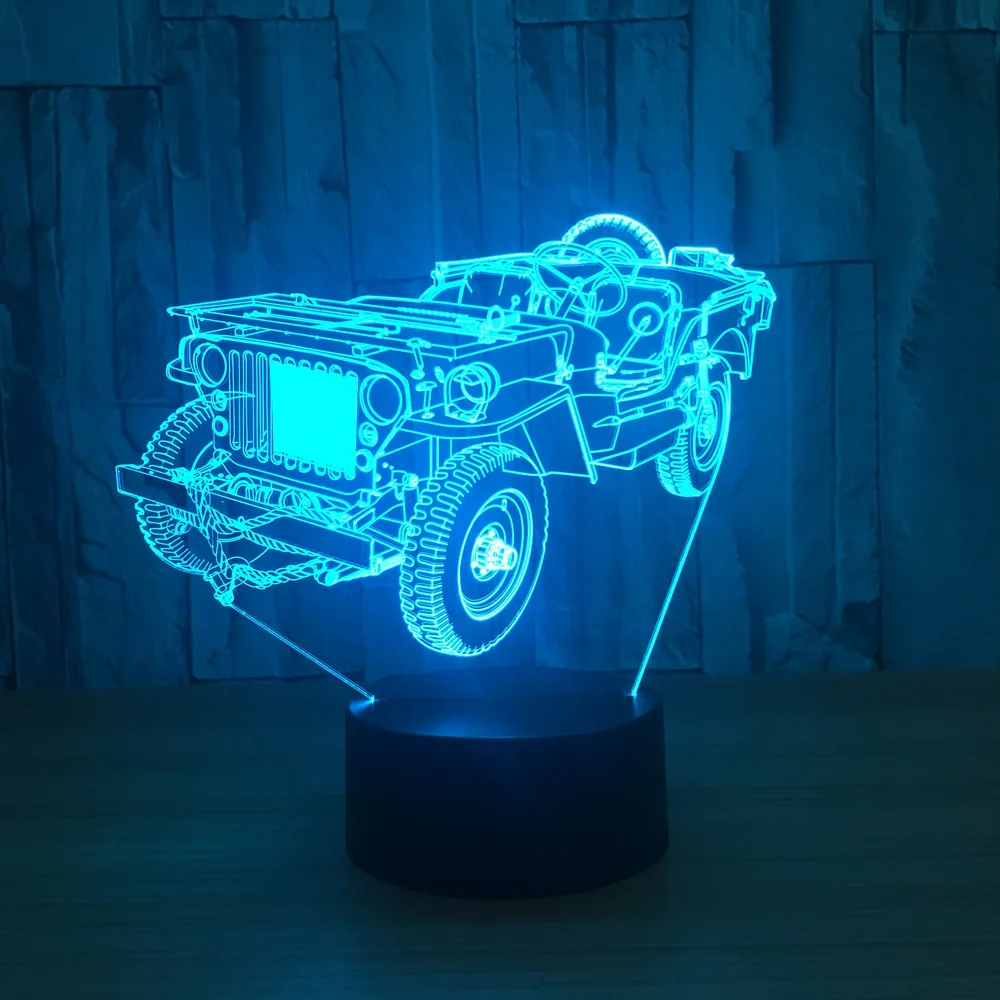 Винтаж автомобиля армейское одеяло из Bluetooth Динамик 3D Ночной светильник