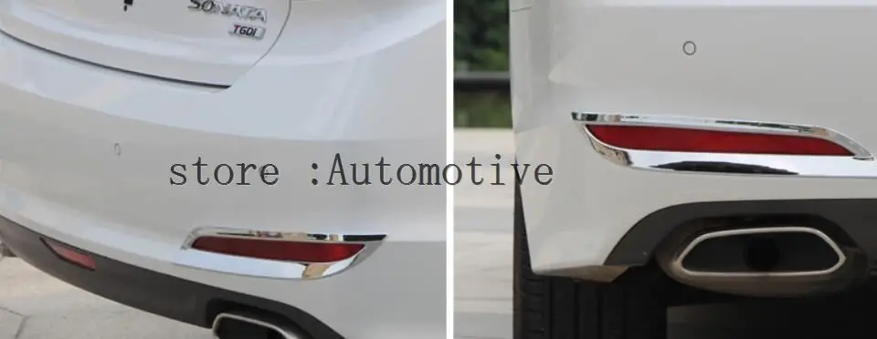 

For Hyundai Sonata LF i45 2015 2016 2017 Chrome Rear Bumper Reflector Fog Light Lamp Cover Trim Foglight Molding Garnish Frame