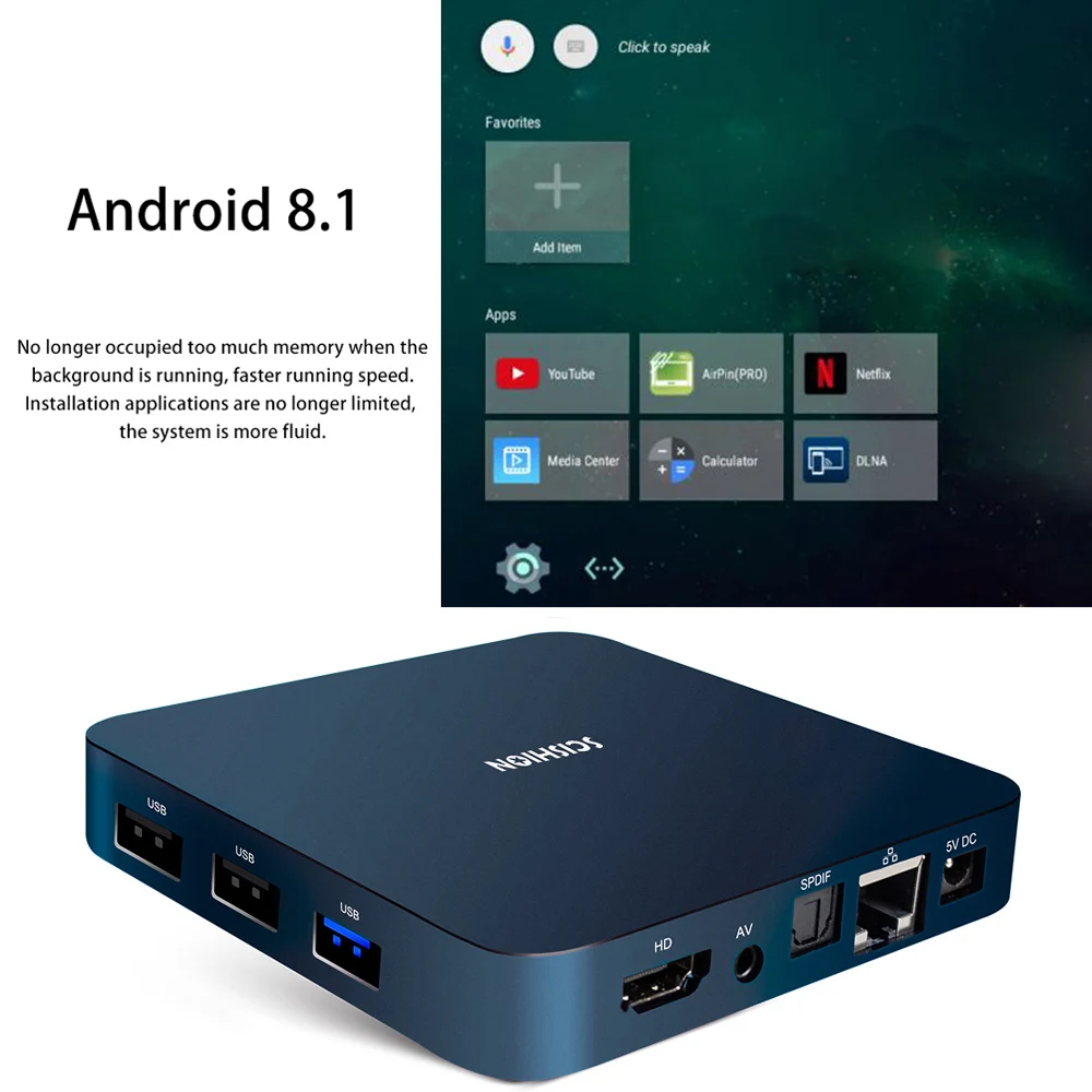 SCISHION AI One Android tv Box android 8,1 4K 2G/16G WiFi BT4.0 медиаплеер дисплей экран Голосовое управление PK Z28 X96mini tv box