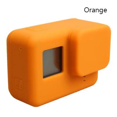 Set-Orange Аксессуары для Go Pro, чехол для экшн-камеры, защитный силиконовый чехол+ Крышка для объектива GoPro Hero 5 6 7 Black Hero camera - Цвет: Set-Orange