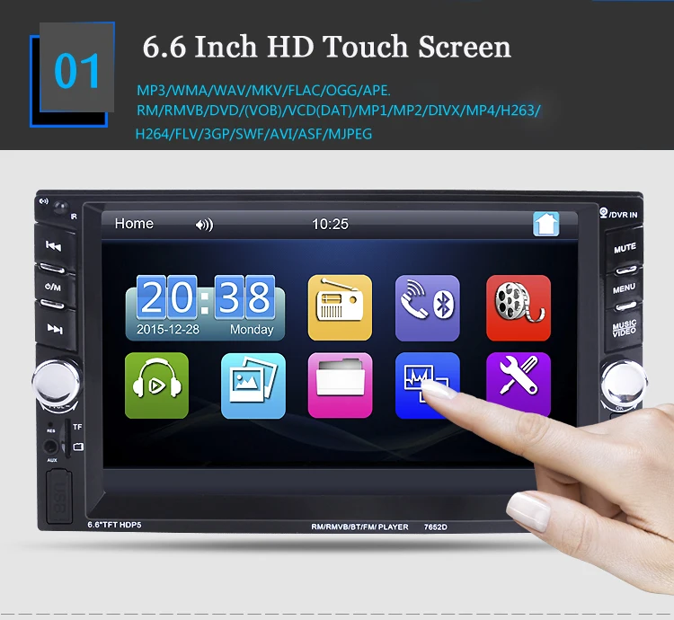 2 Din FM зеркало для Android телефон автомобильное радио Bluetooth Камера заднего вида MP5