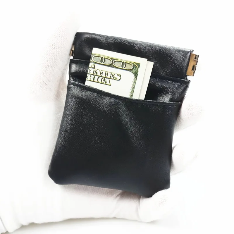 BLEVOLO мужской кошелек маленький мягкий черный для мелочи из искусственной кожи |