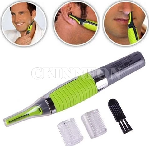 

200Pcs/Lot Men and Women Personal Face Care Stainless Steel Nose Hair Trimmer Removal Clipper Shaver LED Light Shaving