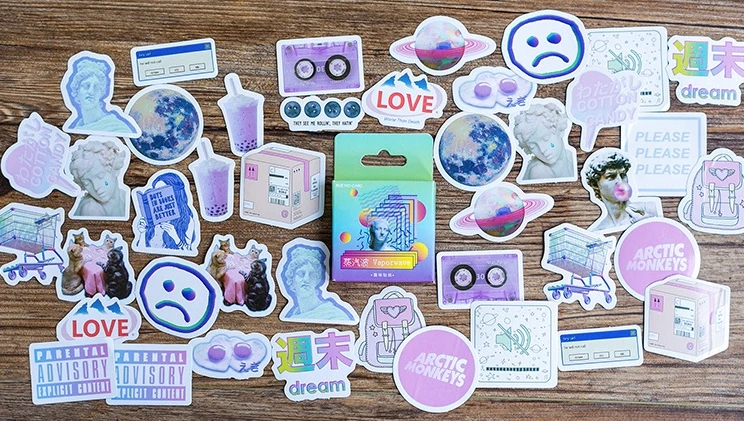

Colorful vapor decorative sticker(1pack=46pieces)