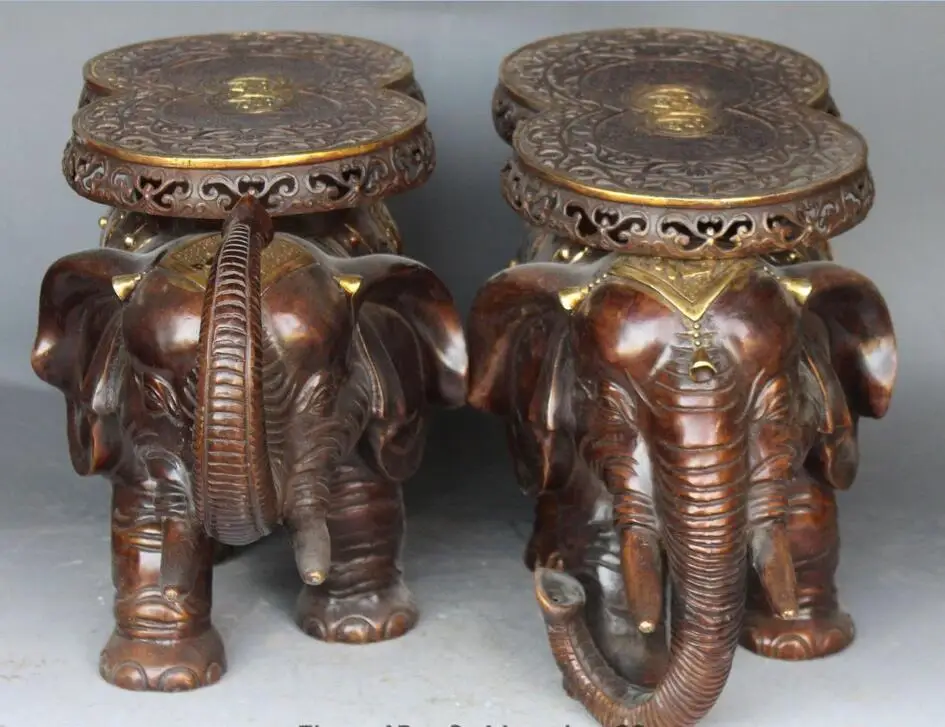 18 &quotБронзовый позолоченный слон Heffalump дверь стул курильница