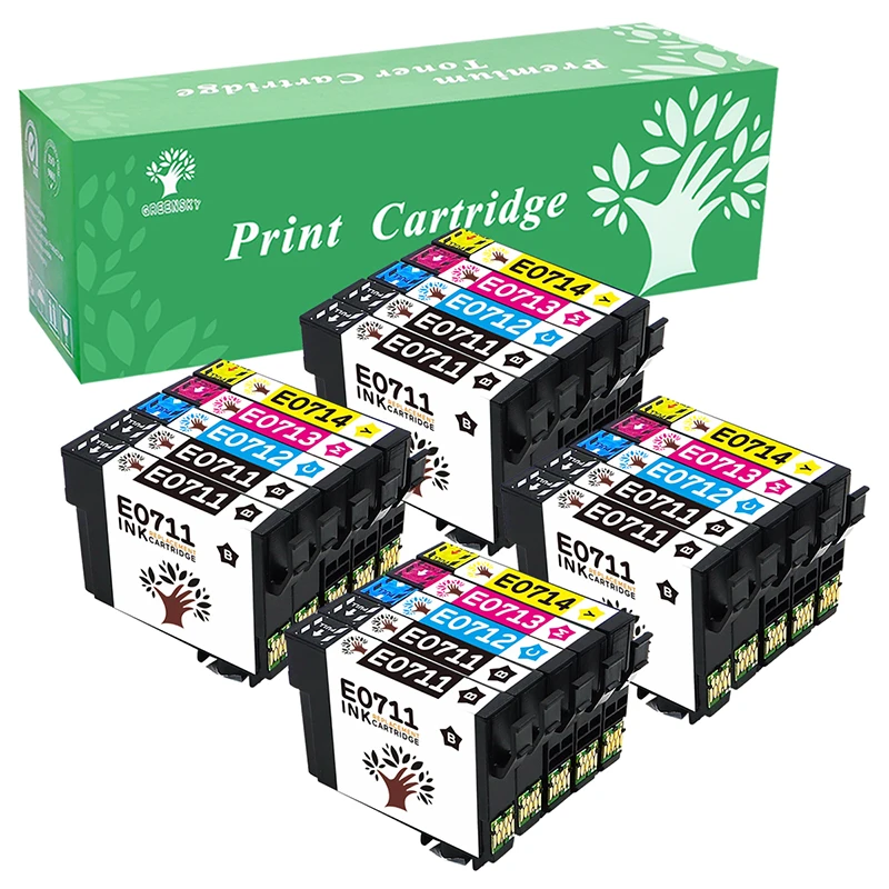 GREENSKY 20pk T0711 T0714 чернила для Epson Stylus SX100 SX105 SX110 SX115 SX200 SX205 SX210 SX215 SX410 SX415 SX510w D78 D92