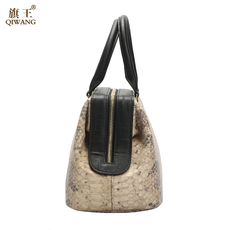 Женская сумка Qiwang из натуральной коровьей кожи с рисунком питона|bolsa feminina|designer