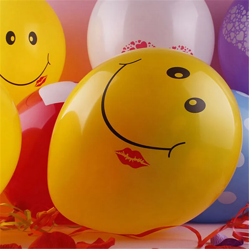 10pcs/lot 12inch 2.8g Smile Lips Yellow Latex Balloon Inflatable Air Balls For Wedding Birthday Party Decoration Helium Balloons | Дом и сад