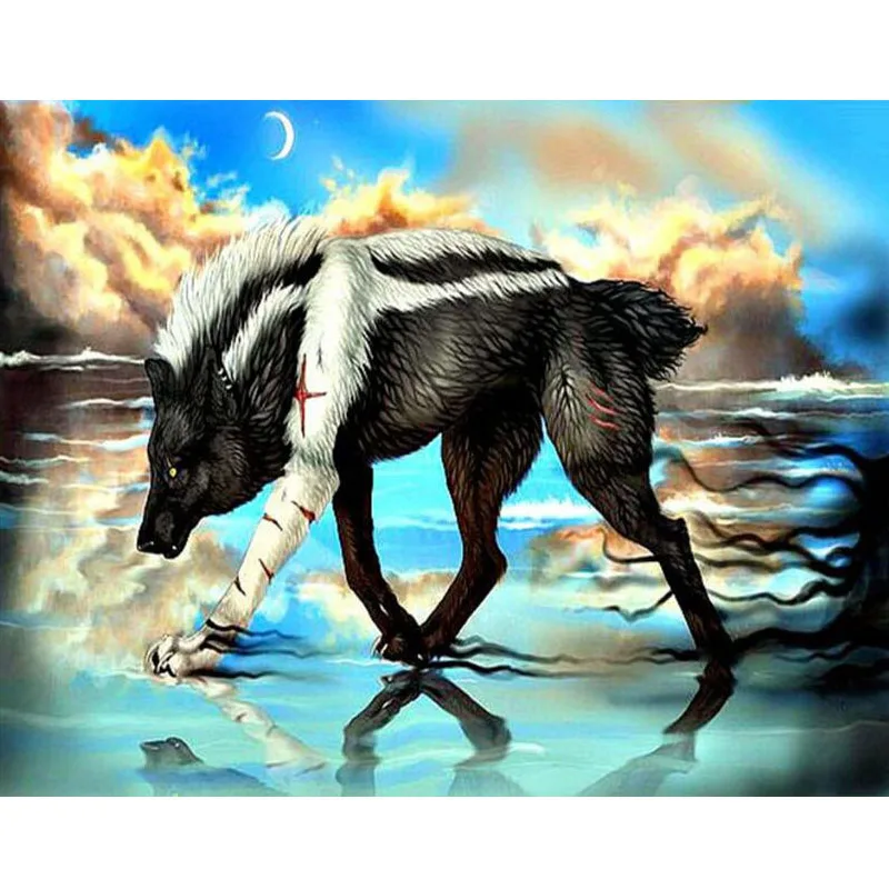 

Diamond Painting Wolf Needlework Diamond Embroidery Rhinestone Animal Crafts Full Square Mosaic Handmade Kits Modular Pictures
