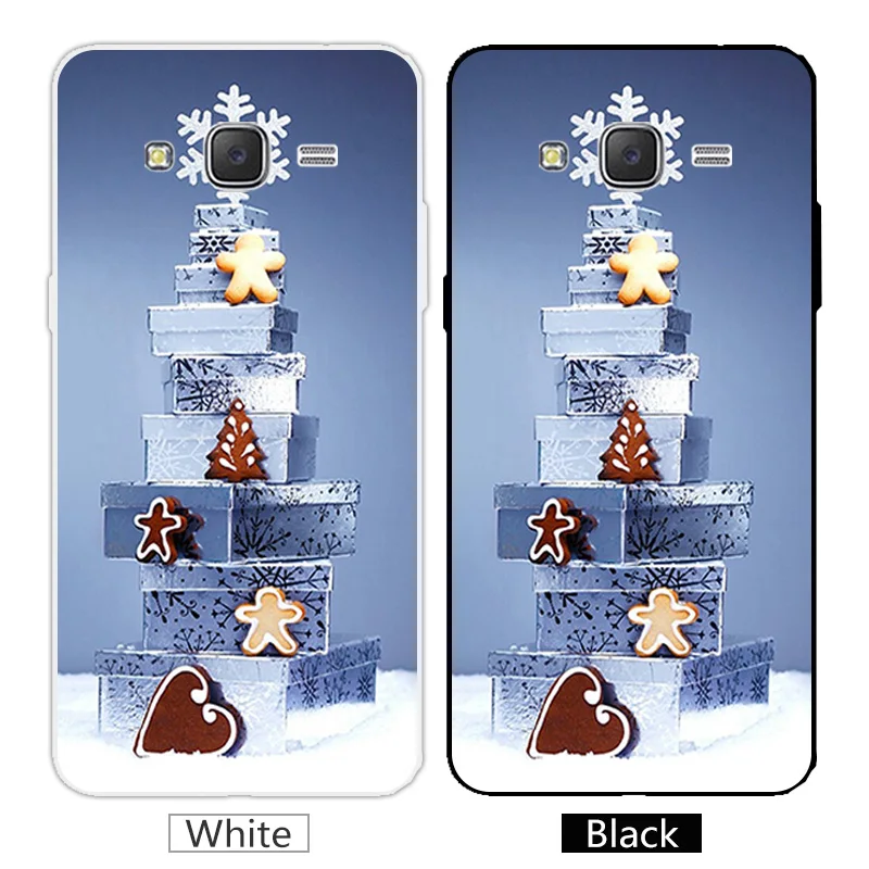 Silicone Case for Samsung Galaxy Grand Prime G530 Clear TPU For Black Back Matte Merry Christmas Cover |