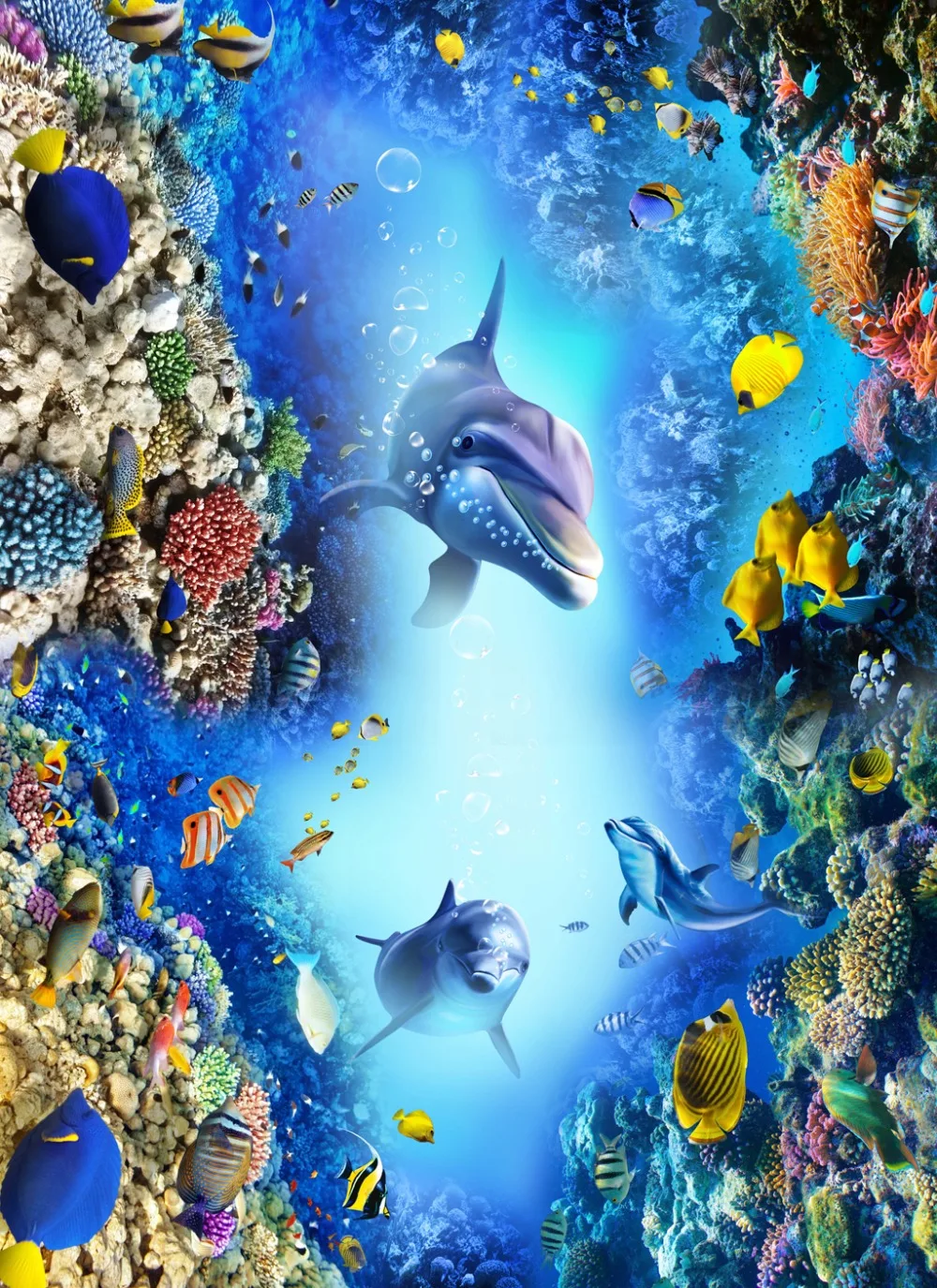 Modern Fashion Blackout Window Curtain 3D understand world dolphin Curtains For Bedroom Hooks | Дом и сад