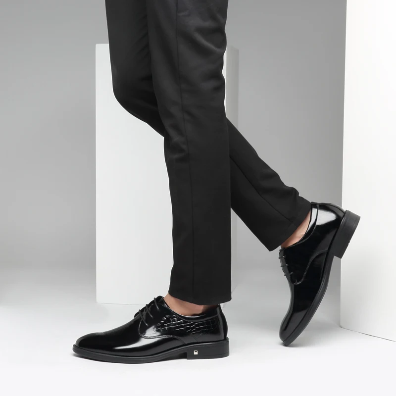 ECTIC Блестящие Ретро офисные мужские классические оксфорды строгие туфли деловые