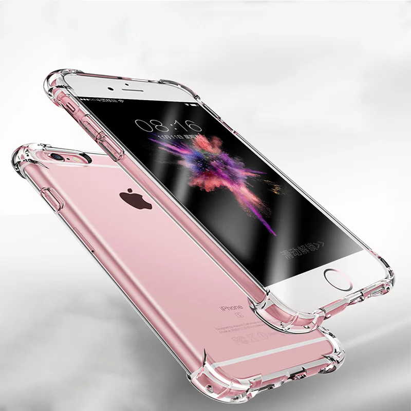Противоударный прозрачный мягкий чехол для телефона iPhone 12 11 Pro XS Max X XR SE 2020