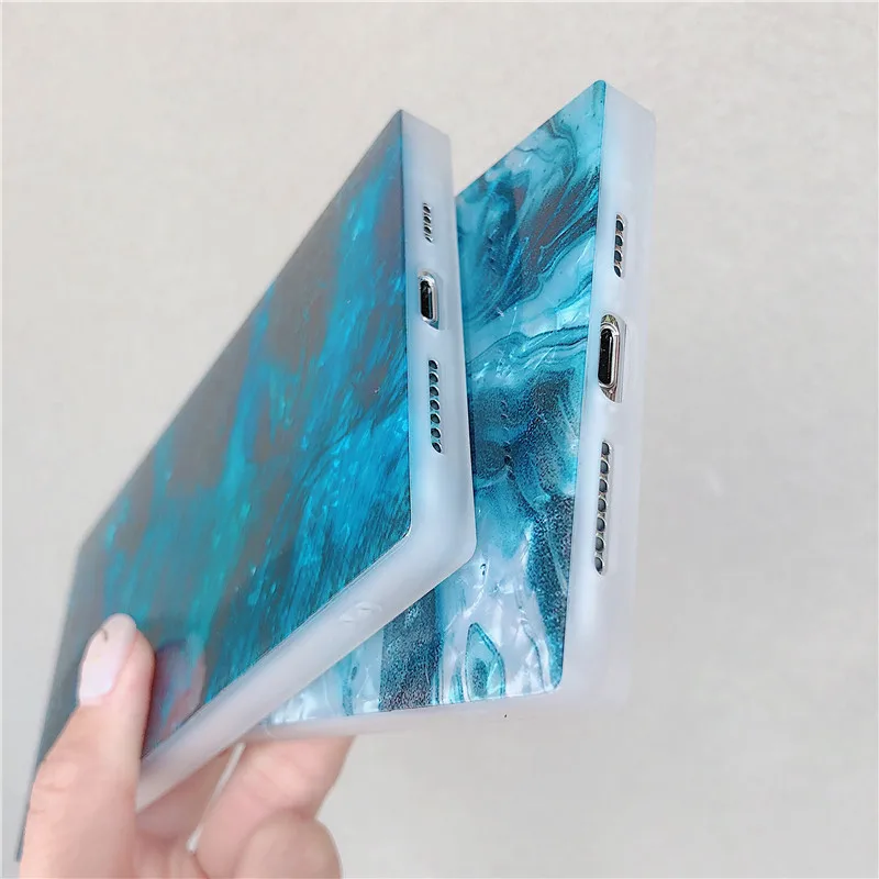 DISCASE квадратный Модный мягкий чехол для iphone 6 6s 7 8plus XS MAX XR X телефона мраморный Blu Ray