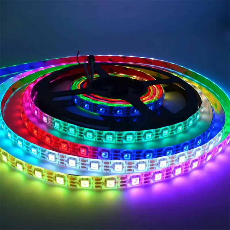 5 м DC5V RGB светодиодные ленты светильник WS2812b SPI IP65/IP67 Водонепроницаемый для рекламы