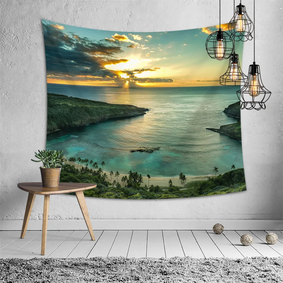 Мягкий красивый гобелен морской пейзаж изголовье кровати настенное