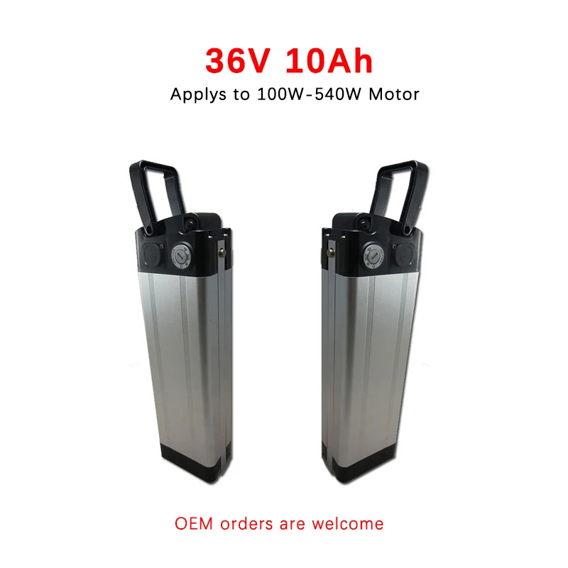 36V 10Ah 500W комплект литий ионных батарей для электровелосипеда батарея серебряного