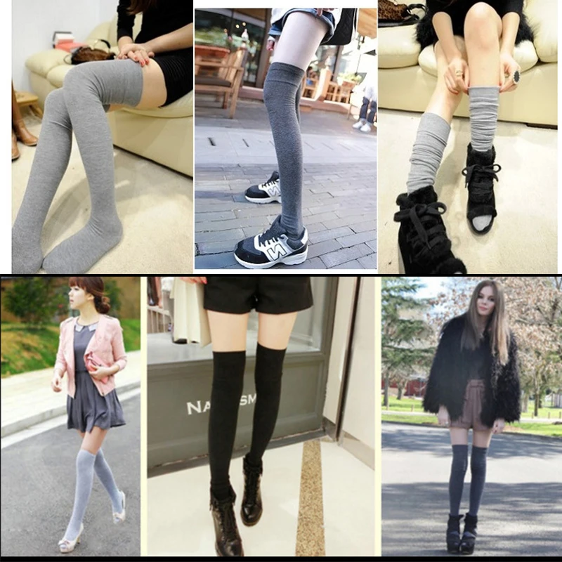 

Fashion Women Girls Stockings Warm Thigh High Over the Knee Socks Long Cotton Stockings medias Sexy Stockings 4 Colors