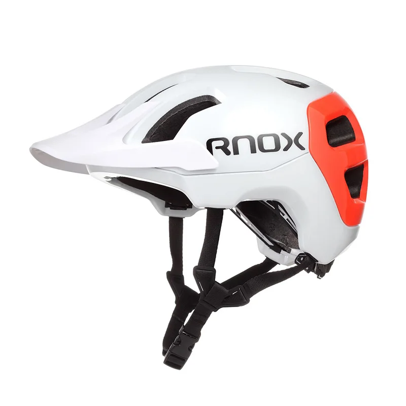 White orange RNOX TT29 велосипедный шлем M L 55-61 см для взрослых мужчин и женщин, спортивный защитный шлем для горного велосипеда с большим козырьком Casco Ciclismo, велосипедный шлем - Цвет: White orange