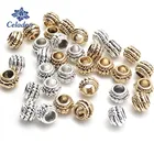 Трехслойные сплюснутые бусины, 6 х8 мм, 30 шт.лот, металлические разделительные бусины из цинкового сплава для самостоятельного изготовления браслетов, ожерелий, ювелирных изделий