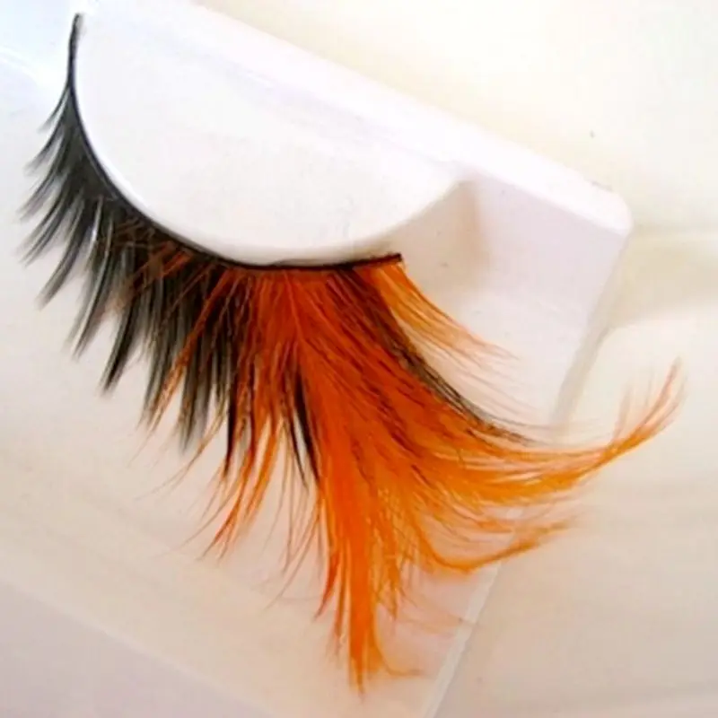 Накладные ресницы оранжевого цвета ручной работы из хлопка накладные для
