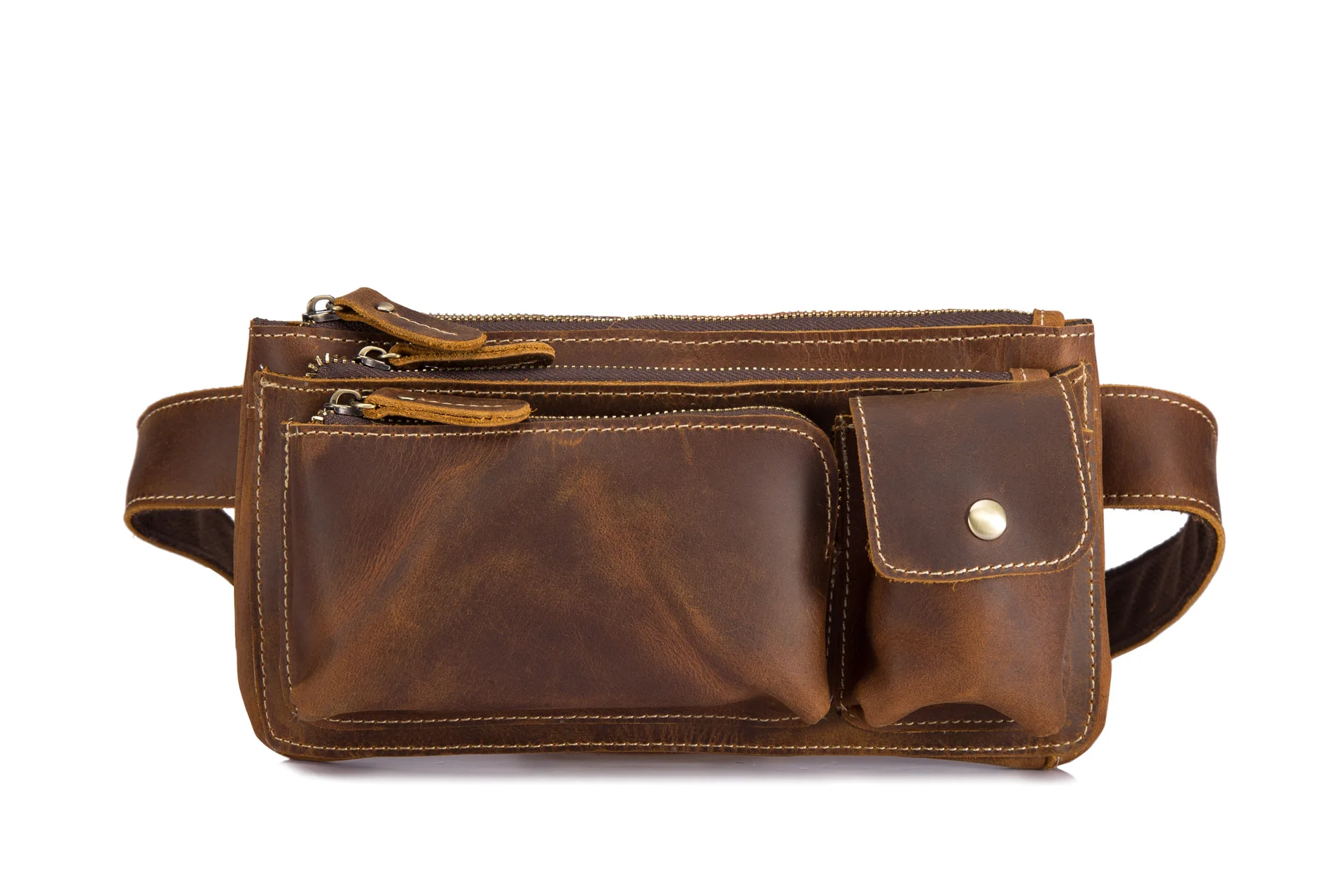 Повседневная поясная сумка из натуральной кожи для мужчин винтажная