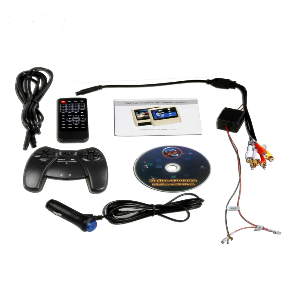 9 дюймов Универсальный подголовник автомобиля Мониторы DVD/USB/SD плеер с HDMI displayer IR/FM