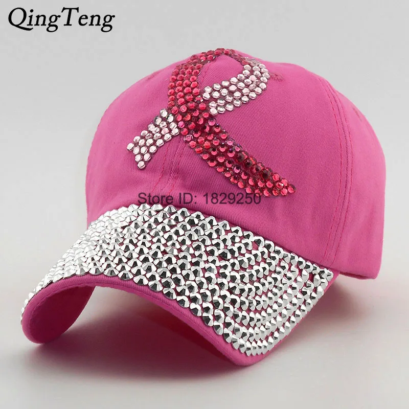 Цветная лента женские шипованные Кристаллы Стразы бейсболка с пайетками розовая