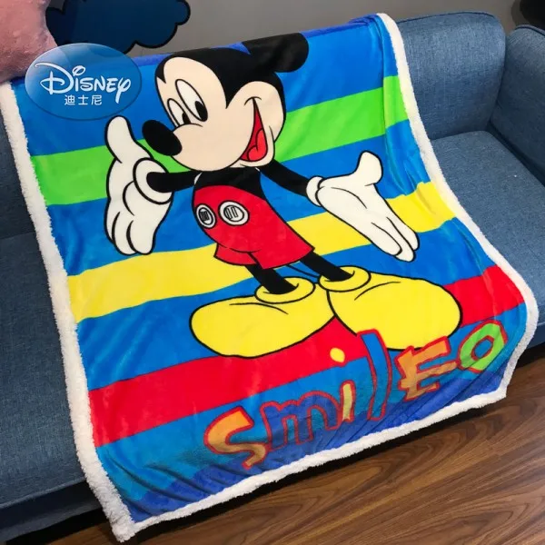 sherpa backing 1 Одеяло disney Mickey mouse из кораллового флиса с шерпой и подложкой, 100x140 см, покрывало для малышей, детей, на кровать, кроватку/диван, осенне-зимнее одеяло - Цвет: sherpa backing 1