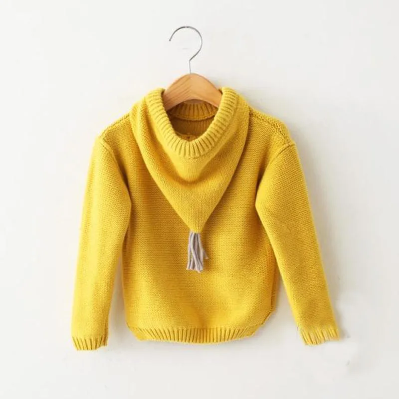 Свитера для маленьких девочек пальто детский пуловер с капюшоном свитер