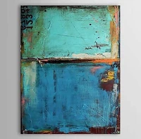 one oil painting vintage abstract canvas art blue color painting with numbers hand painted canvas wall pictures for living rooms