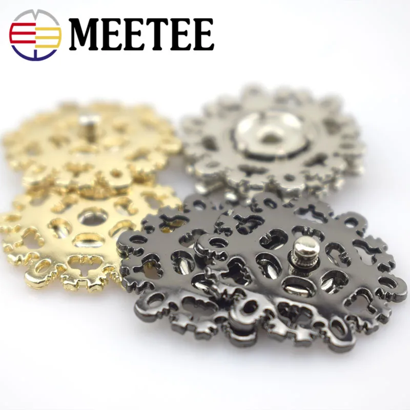 Meetee 10 Набор 10-28 мм Скрытая металлическая кнопка для одежды застежка пальто кнопки DIY Пришивание кнопок аксессуары для одежды D1-1