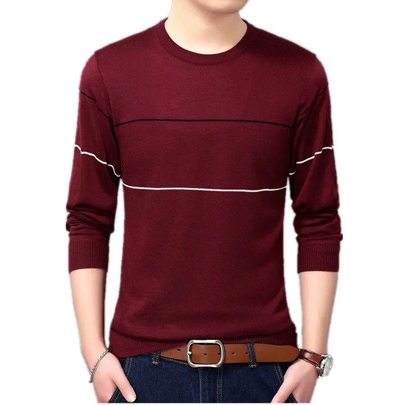 Мужской свитер в полоску Fojaganto Повседневный пуловер с длинным рукавом Модный