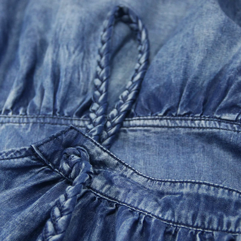 

Free Shipping 2019 New Fashion Summer Denim All-match Vintage Jeans Long Maxi Skirt Embroidery For Women M-L Two Way to wear